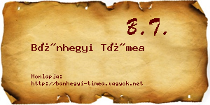 Bánhegyi Tímea névjegykártya